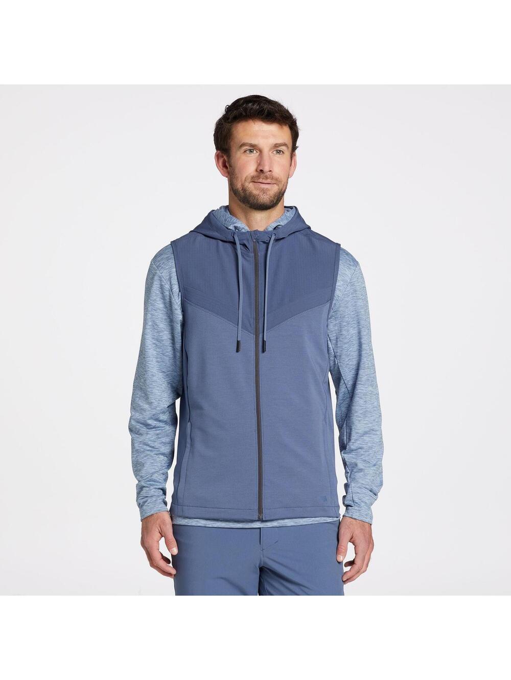 VRST Men's Full Zip Golf Vest, Small, Vintage Indigo Blue